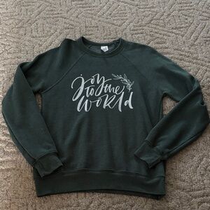 Never Worn! Green Joy to the World Crew Neck Sweatshirt